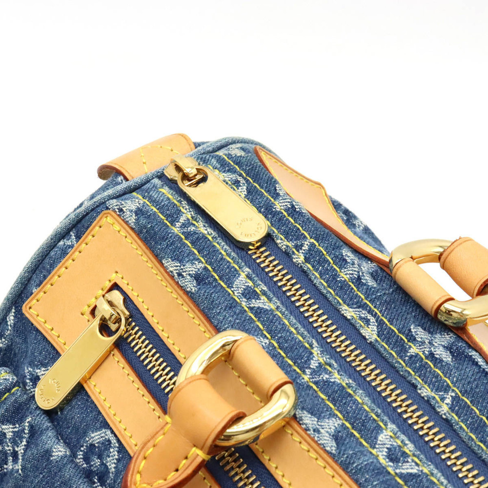 LOUIS VUITTON Monogram Denim Neo Speedy Handbag Boston Bag Blue - Picture 6 of 8